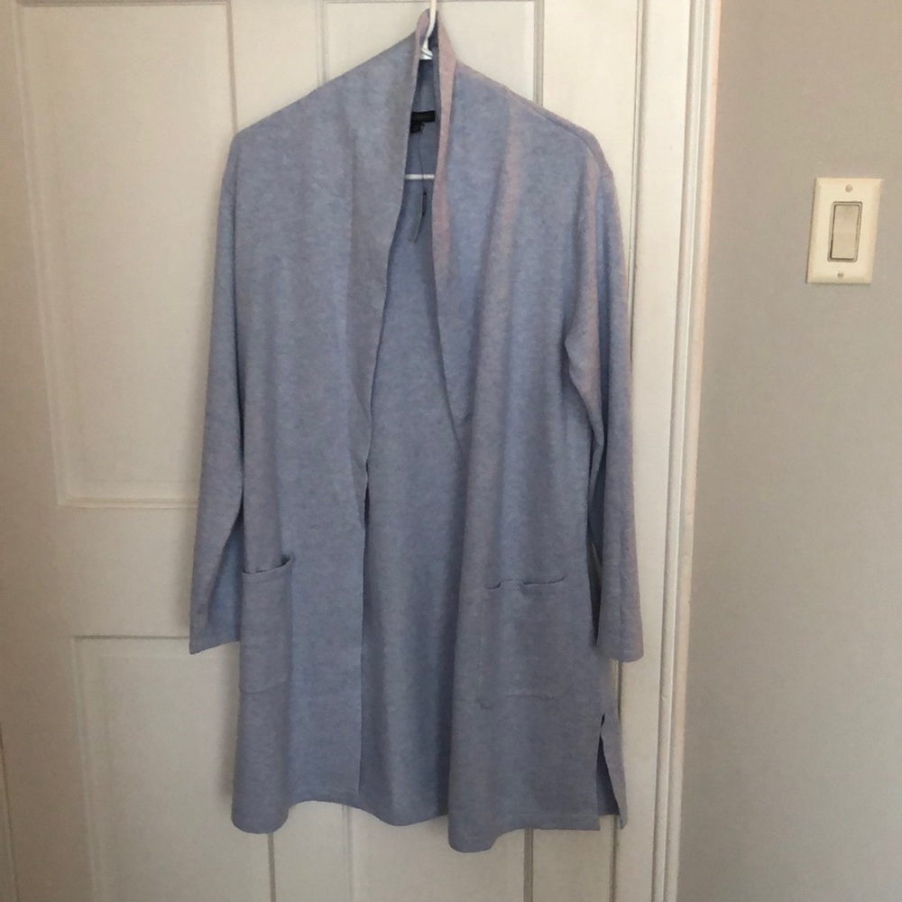 Talbots blue heather long cardigan. NWT.